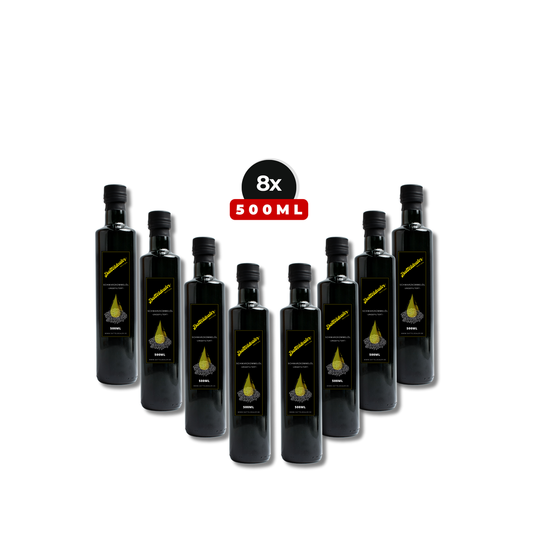 Ägyptisches Schwarzkümmelöl - 8x 500ml (ungefiltert)