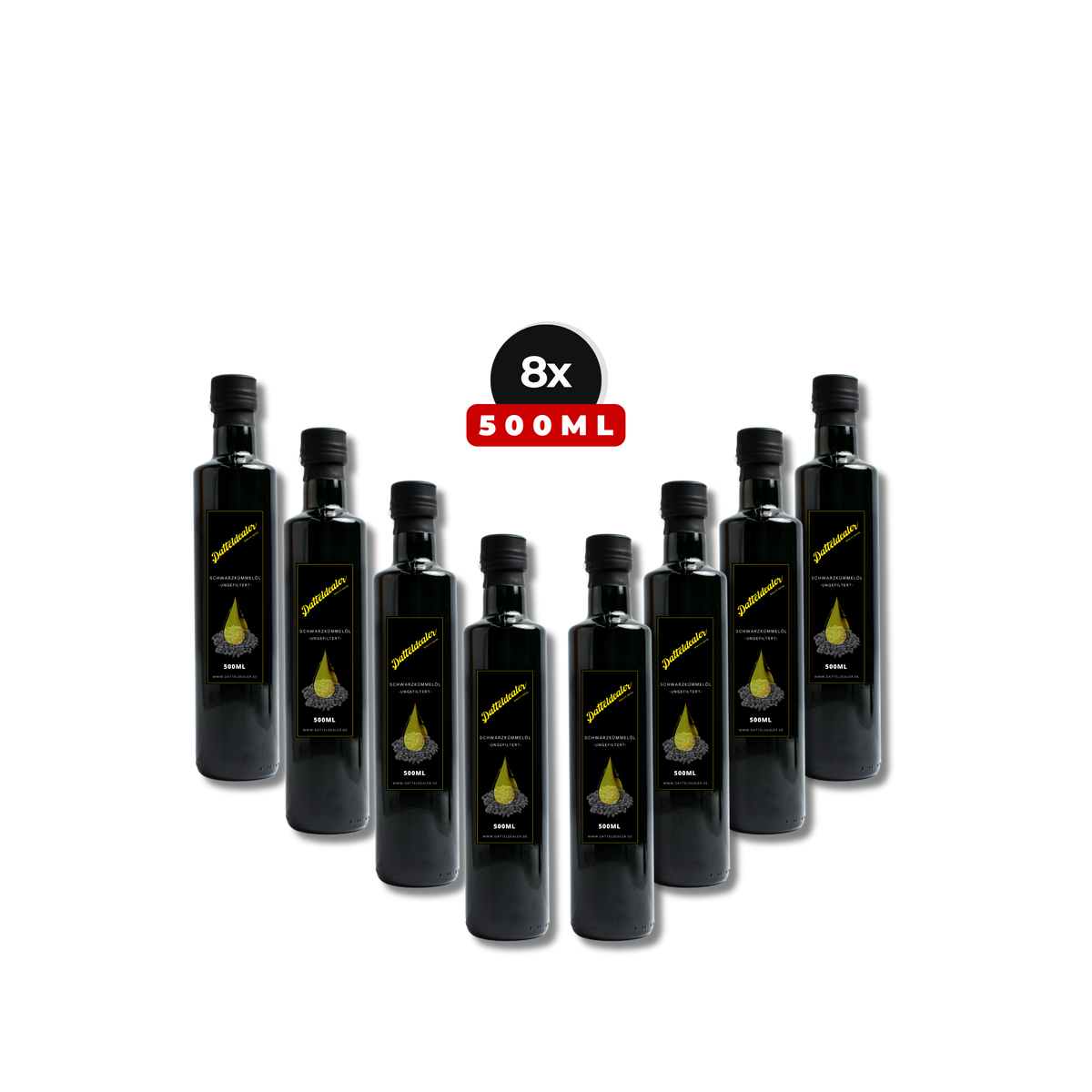 Ägyptisches Schwarzkümmelöl - 8x 500ml (ungefiltert)