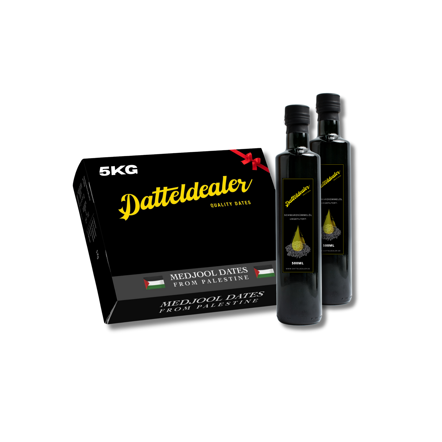 Bundle (1x Medjool Datteln(5kg) &amp; 2x Schwarzkümmelöl ungefiltert aus Ägypten)
